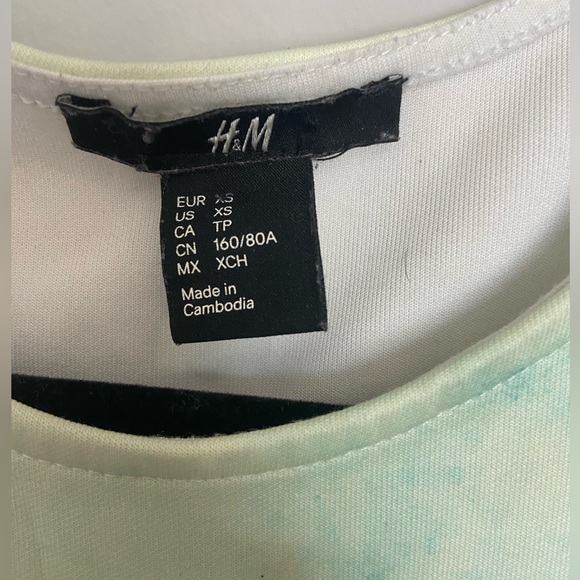 Beyoncé x HM Watercolor art limited edition Bodycon Sold Out Scuba Dress XS - Picture 7 of 8